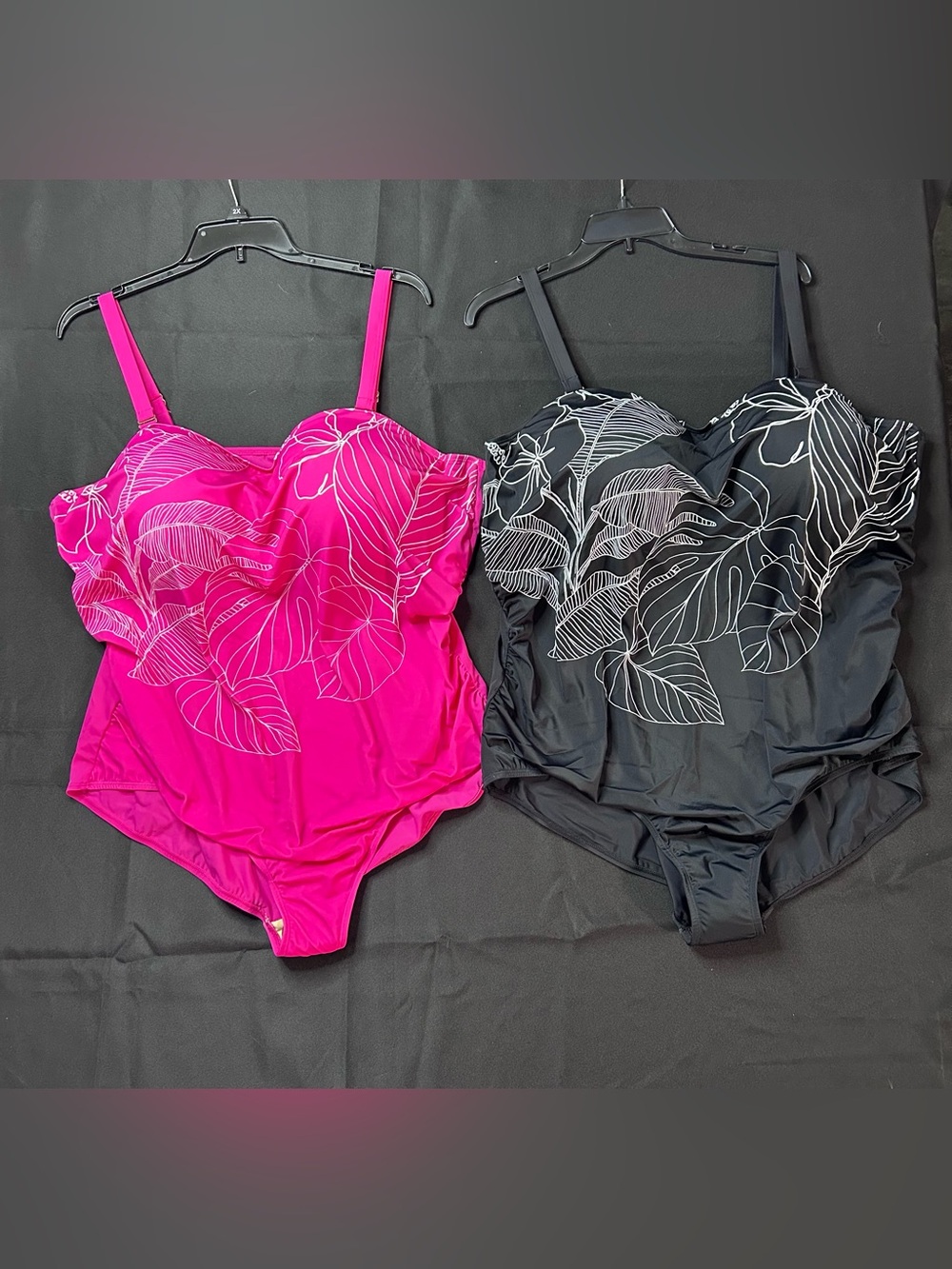 Susan Graver Lot of Embroidered One-Piece Swimsuits With Removable Straps (0335)